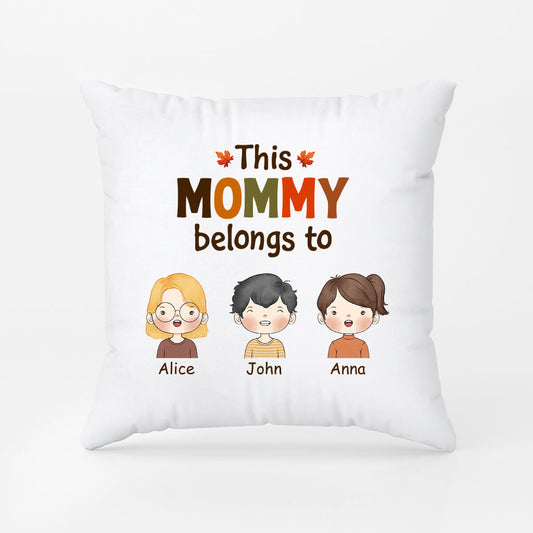 1215PUS1 Personalized Pillows Gifts Fall Belongs Grandma Mom
