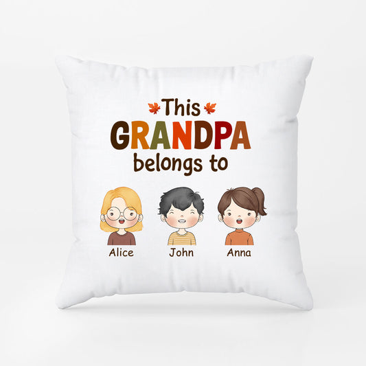 1215PUS2 Personalized Pillows Gifts Fall Belongs Grandpa Dad