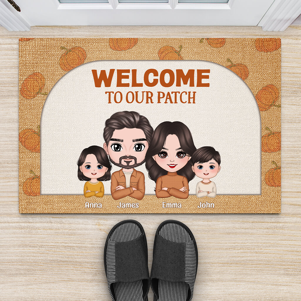 1217DUS2 Personalized Door Mat Gifts Welcome Family