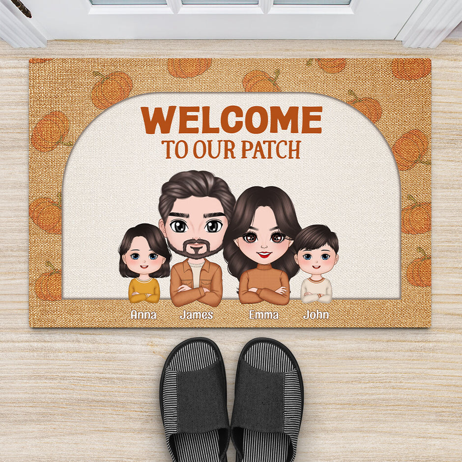 Indigo Personalized Welcome Mat
