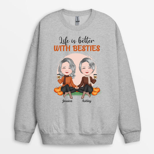 1218WUS2 Personalized Sweatshirts Gifts Life Better Friend