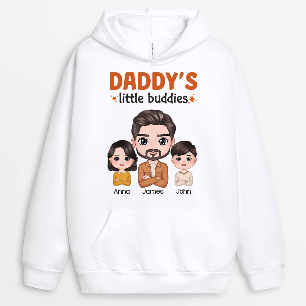 1219HUS1 Personalized Hoodies Gifts Little Buddies Dad