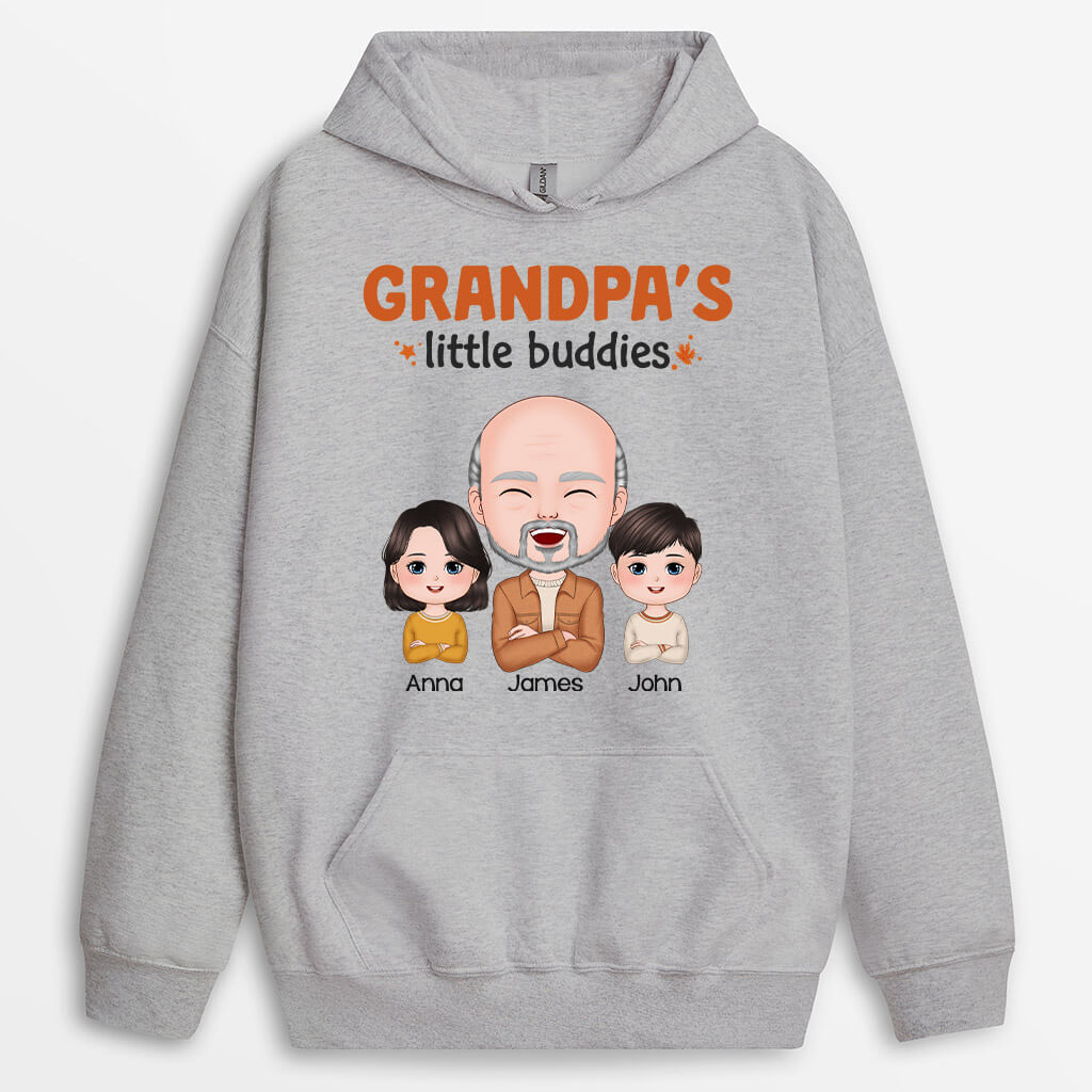 1219HUS2 Personalized Hoodies Gifts Little Buddies Dad