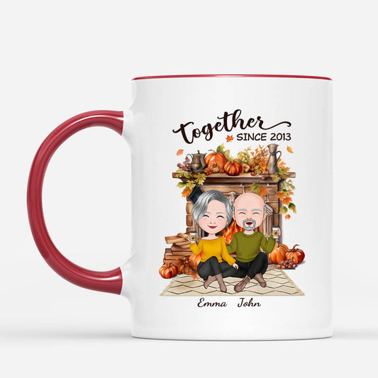 1220MUS2 Personalized Mugs Gifts Fall Season Couples