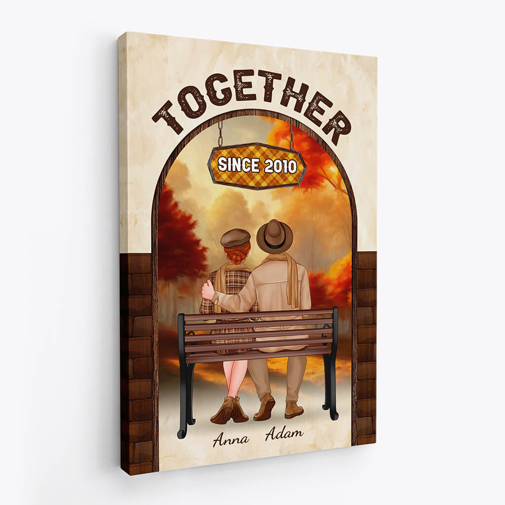 1221CUS2 Personalized Canvas Gifts Fall Together Couples