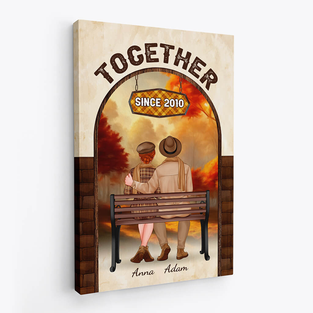 1221CUS2 Personalized Canvas Gifts Fall Together Couples