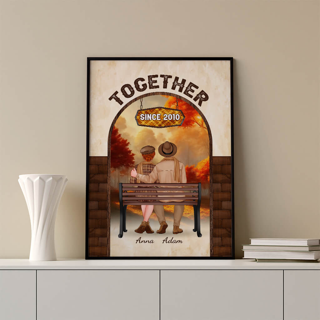 1221SUS3 Personalized Posters Gifts Fall Together Couples