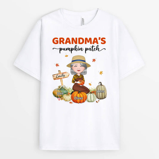 1224AUS1 Personalized T Shirts Gifts Little Pumpkins Grandma Mom