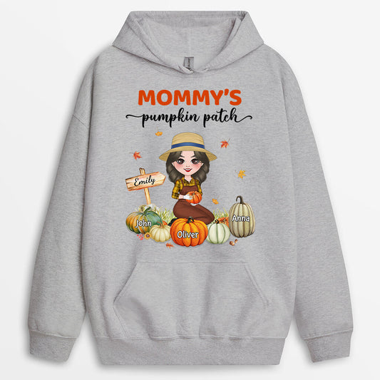 1224HUS2 Personalized Hoodies Gifts Little Pumpkins Grandma Mom