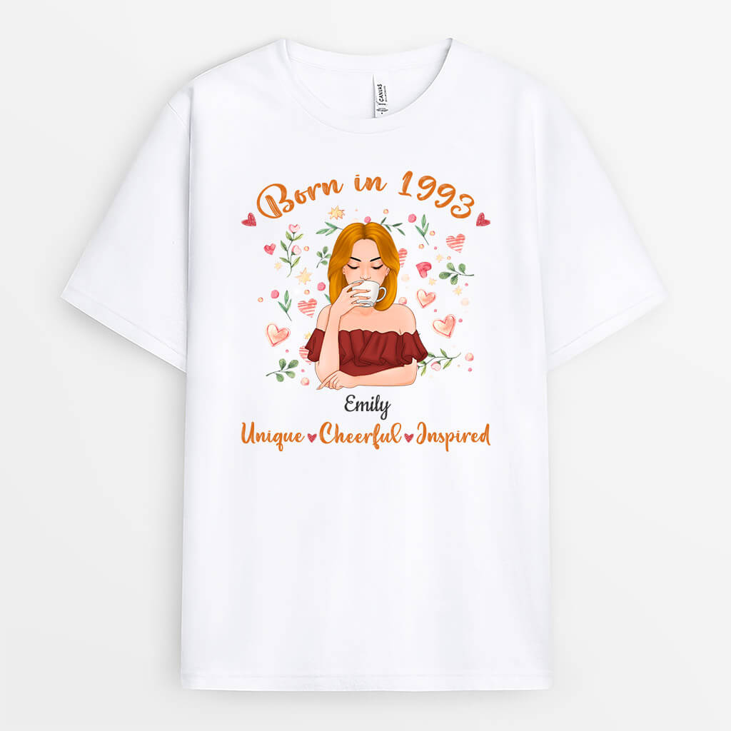 1232AUS3 Personalized T Shirts Gifts Born 1993 Him Her