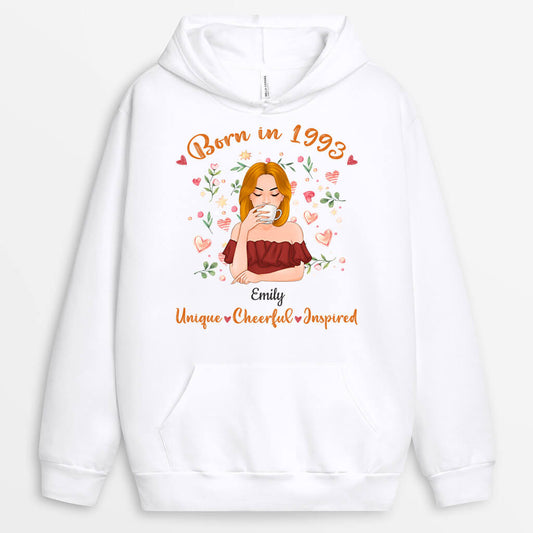 1232HUS3 Personalized Hoodies Gifts Born 1993 Him Her