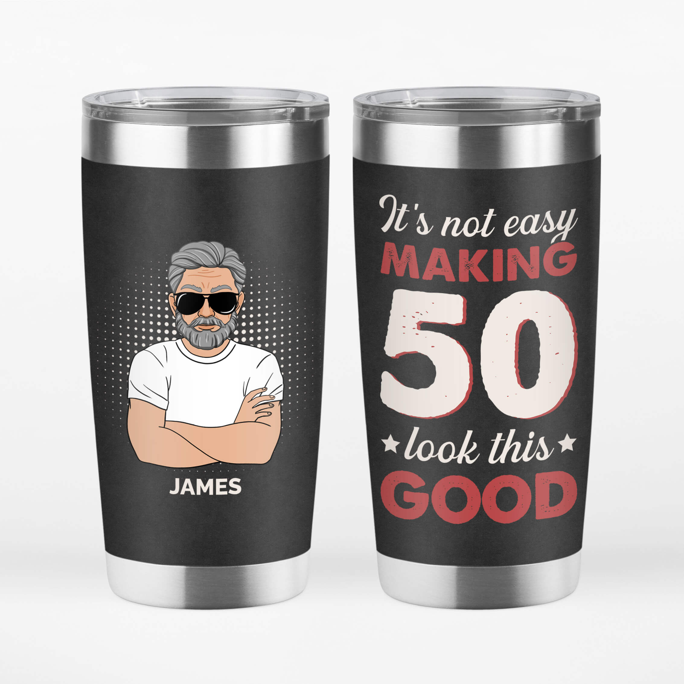 1233TUS1 Personalized Tumblers Gifts 50th Birthday Him Her