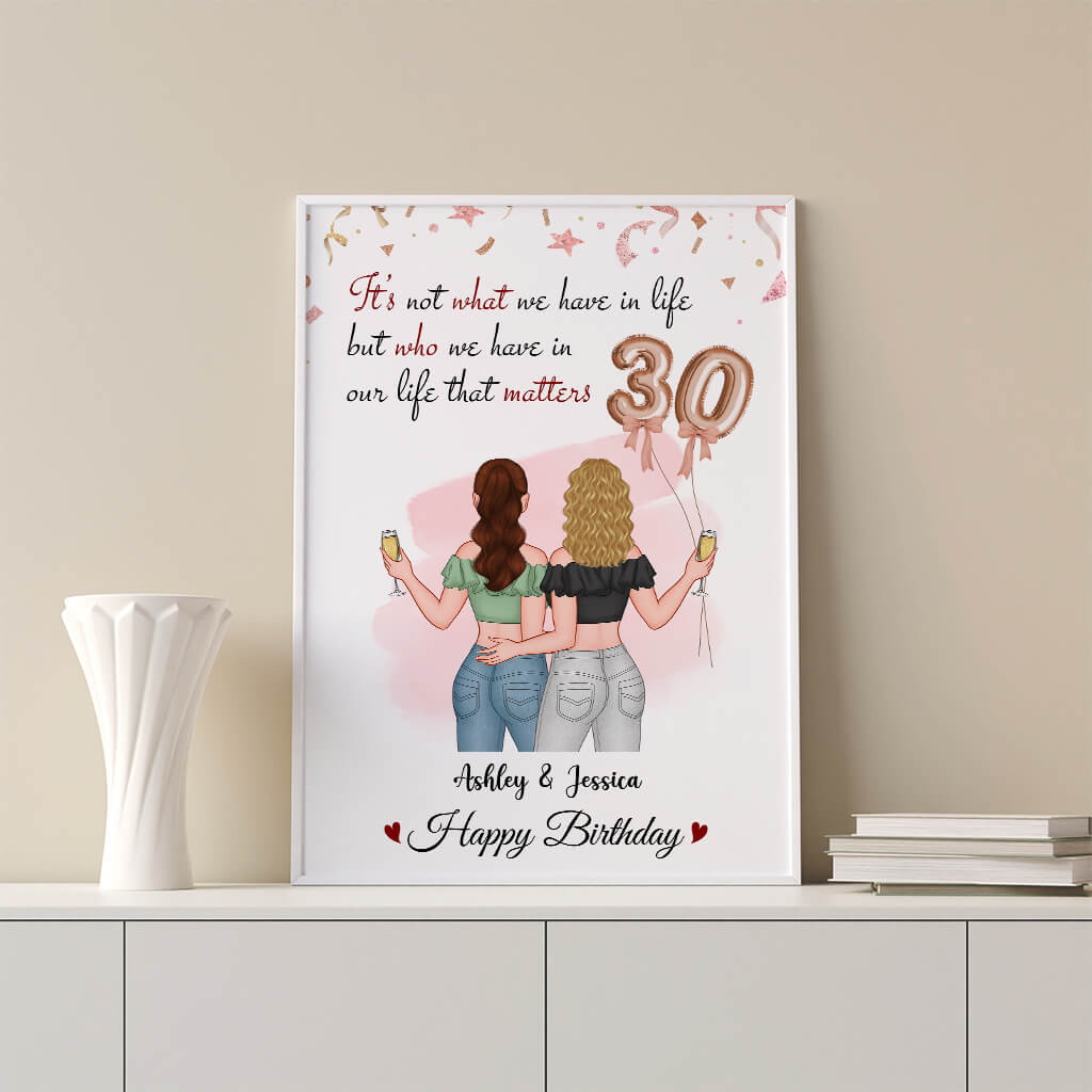 1240SUS3 personalized happy 30th birthday bestie poster