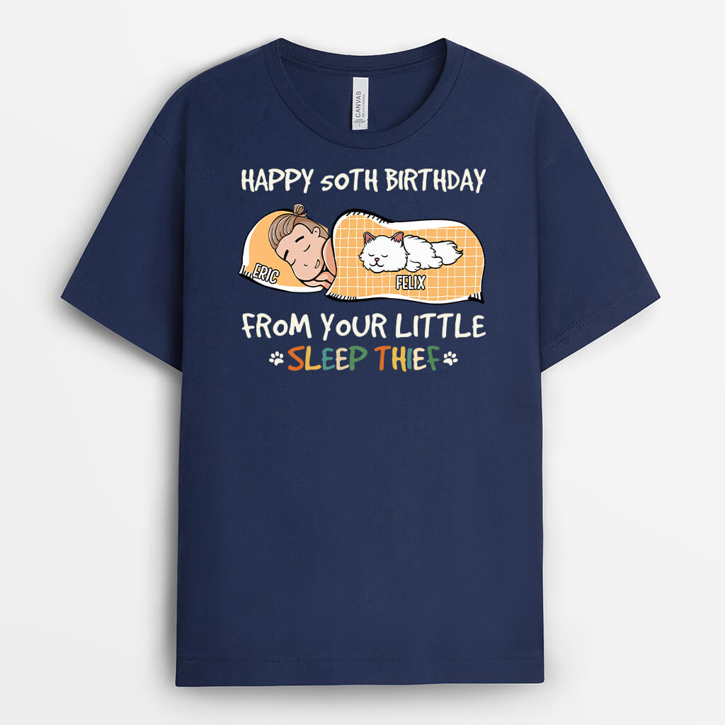 1246AUS2 personalized happy 40th birthday from your sleep thief t shirt