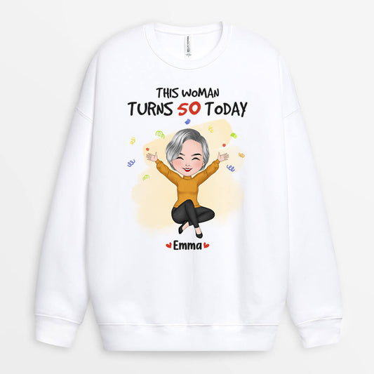 1251wus1 personalized this woman turn 40 today sweatshirt
