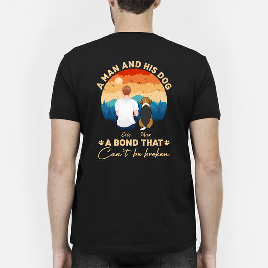 1261AUS2 personalized a man and his dog a bond cant be broken t shirt