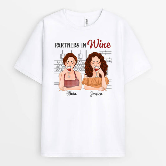 1281AUS1 personalized partners in wine t shirt