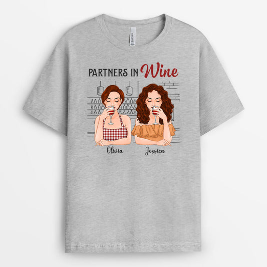 1281AUS2 personalized partners in wine t shirt
