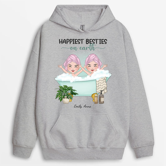 1282HUS2 personalized happiest besties on earth hoodie