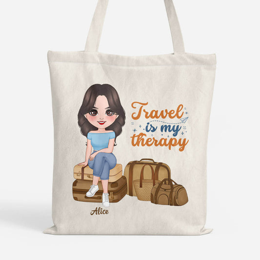 1290BUS1 personalized travel is my best therapy tote bag