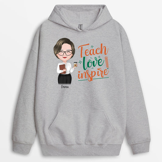 1291HUS2 personalized teach love inspire hoodie
