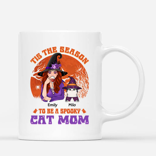 1293MUS1 personalized tis the season spooky cat mom mug
