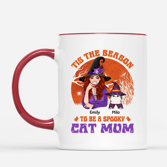 1293MUS2 personalized tis the season spooky cat mom mug