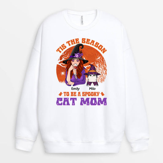 1293WUS1 personalized tis the season spooky cat mom sweatshirt