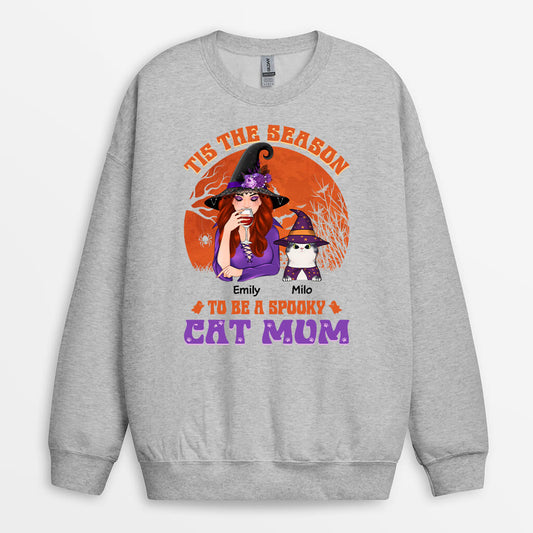 1293WUS2 personalized tis the season spooky cat mom sweatshirt