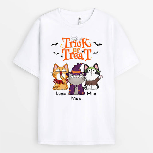 1294AUS1 personalized trick or treat t shirt
