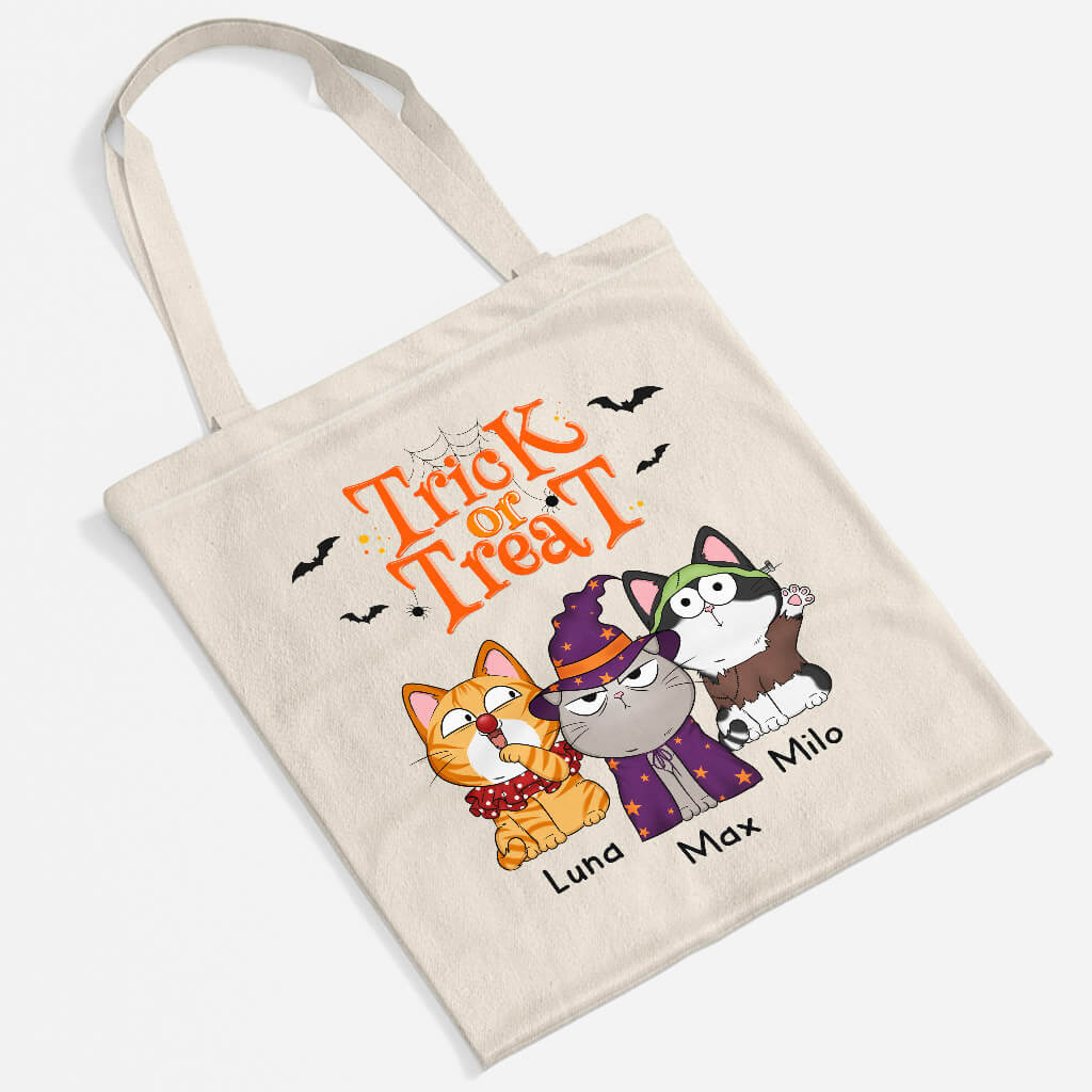 1294BUS2 personalized trick or treat tote bag