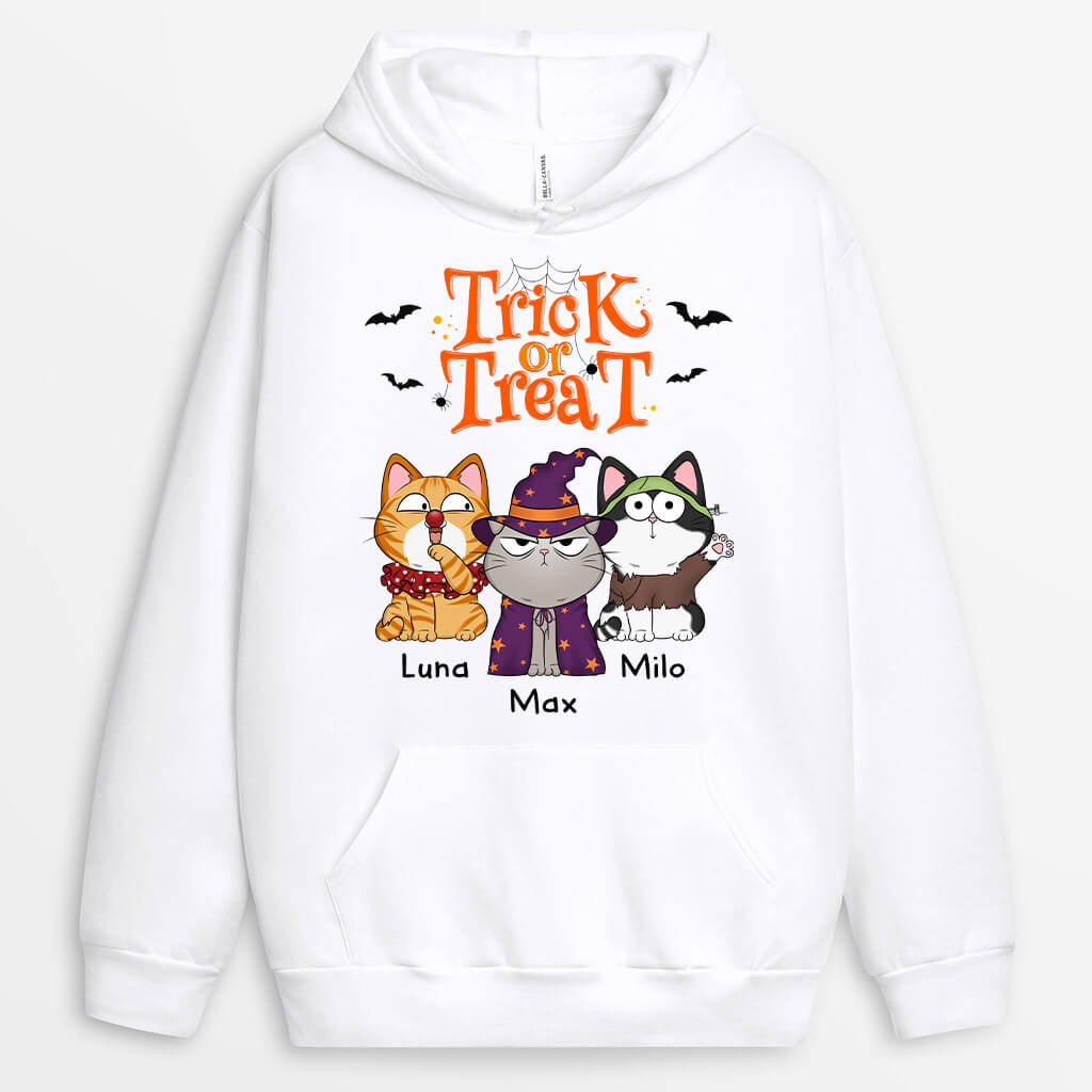 1294HUS1 personalized trick or treat hoodie