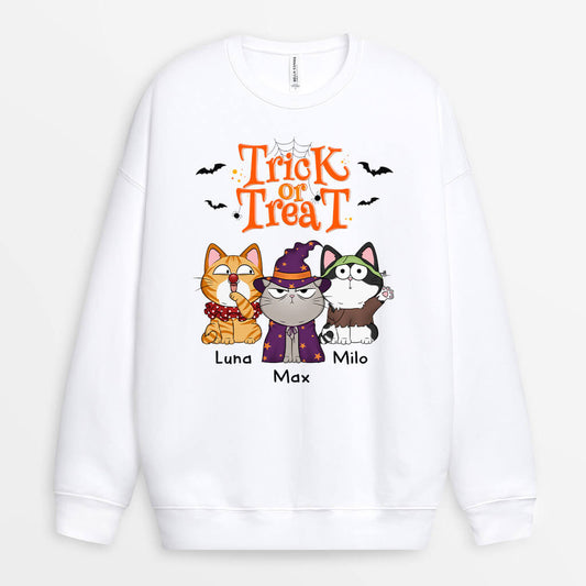 1294WUS1 personalized trick or treat sweatshirt