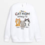 1295WUS1 personalized this cute cat mom dad belongs to sweatshirt