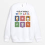 1299WUS2 personalized life is much better with cats sweatshirt