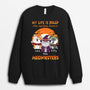 1303WUS1 personalized my life is ruled by spoiled furry meownster sweatshirt