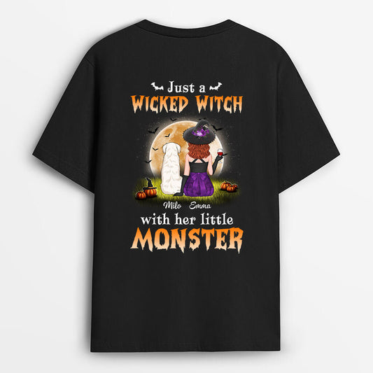 1309AUS2 personalized wicked witch with her little monster t shirt