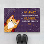 1314DUS1 personalized go away unless you have alcohol and cat treats door mat