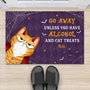 1314DUS2 personalized go away unless you have alcohol and cat treats door mat