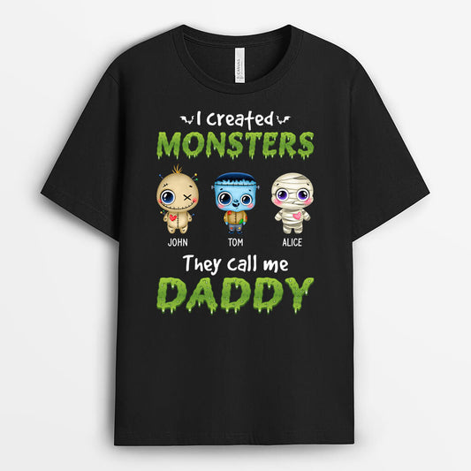 1317AUS1 personalized i created monsters calling me daddy t shirt