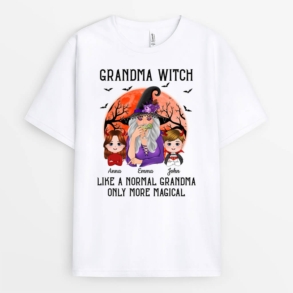 1324AUS1 personalized like normal grandma more magical halloween t shirt