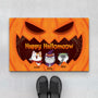 1325DUS1 personalized happy hallomeow purr or treat door mat