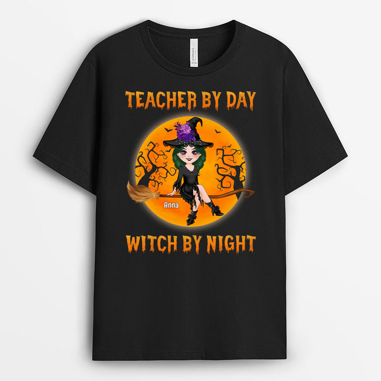 Personalized Teacher By Day Witch By Night T-Shirt