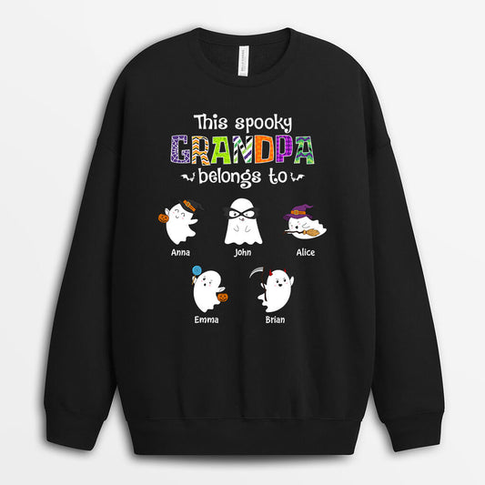 1332WUS1 personalized this spooky grandpa belongs to sweatshirt