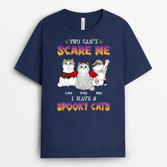 1336AUS2 personalized you cant scare me i have a spooky cat t shirt