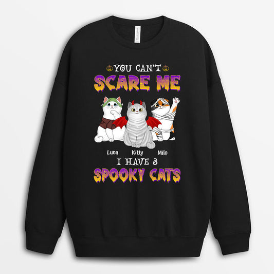 1336WUS2 personalized you cant scare me i have a spooky cat sweatshirt