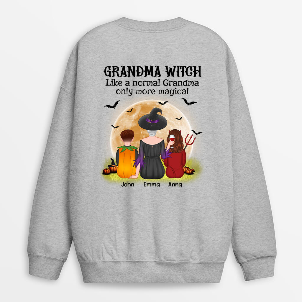 1337WUS1 personalized halloween grandma witch more magical sweatshirt