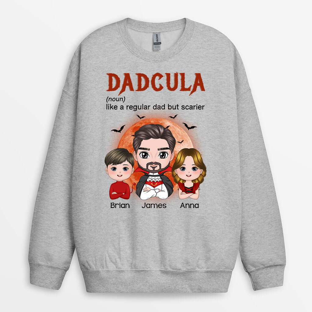 1341WUS1 personalized dadcula like a regular dad but cooler sweatshirt
