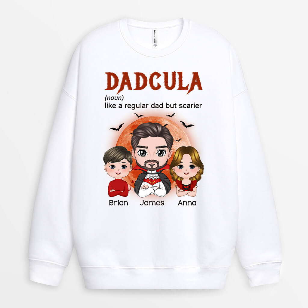 1341WUS2 personalized dadcula like a regular dad but cooler sweatshirt