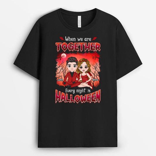 1345AUS1 personalized when were together every night is halloween t shirt